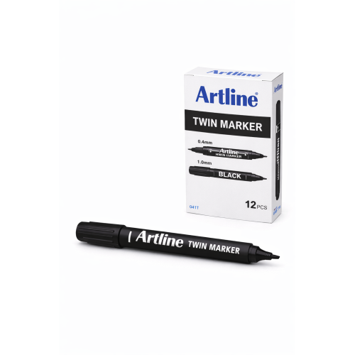 ARTLINE TWIN MARKER BK (041TBK)1X12(ARMKEK041TBK)    